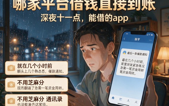 哪家平台借钱直接到账，详尽说明五个不用芝麻分能借的app