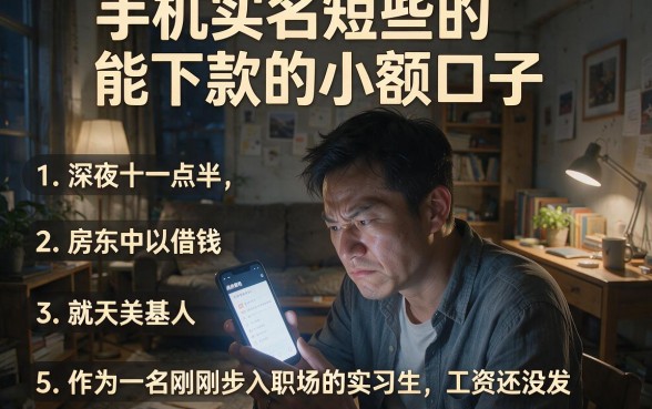 手机实名短些的能下款的小额口子,条列5个手机上可以借钱的软件