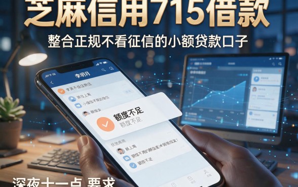 芝麻信用715借款，整合5个正规不看征信的小额贷款口子