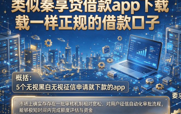 类似秦享贷借款app下载一样正规的借款口子,概括5个无视黑白无视征信申请就下款的app
