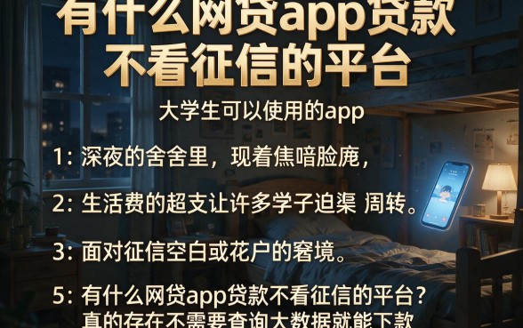 有什么网贷app贷款不看征信的平台,条列5个大学生可以使用的app