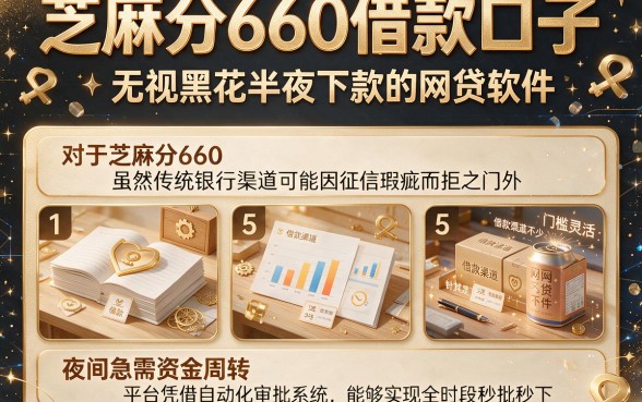 芝麻分660借款口子,罗列5个无视黑花半夜下款的网贷软件