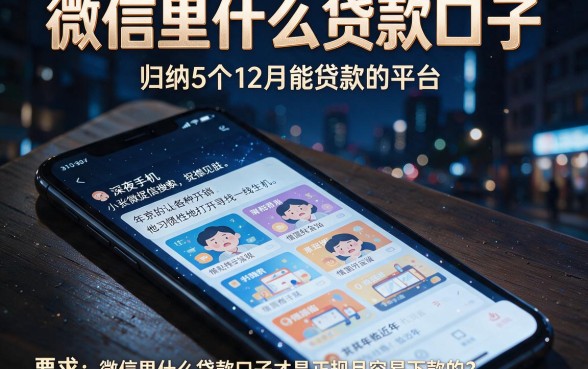 微信里什么贷款口子,归纳5个12月能贷款的平台