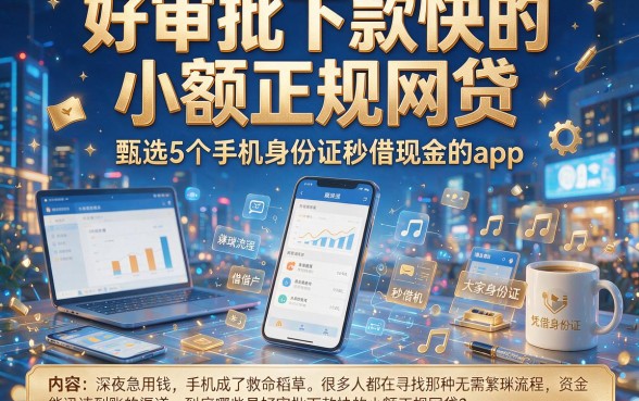 好审批下款快的小额正规网贷，甄选5个手机身份证秒借现金的app