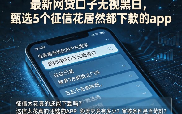 最新网贷口子无视黑白,甄选5个征信花居然都下款的app