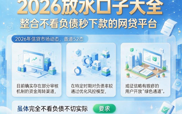 2026放水口子大全,整合5个不看负债秒下款的网贷平台