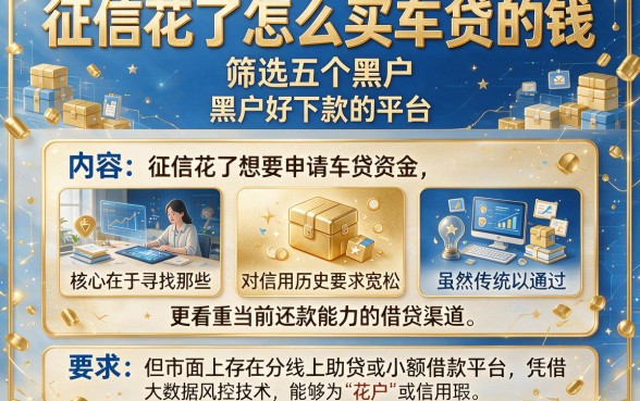 征信花了怎么买车贷的钱,筛选五个黑户好下款的平台