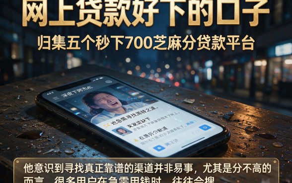 网上贷款好下的口子，归集五个秒下700芝麻分贷款平台