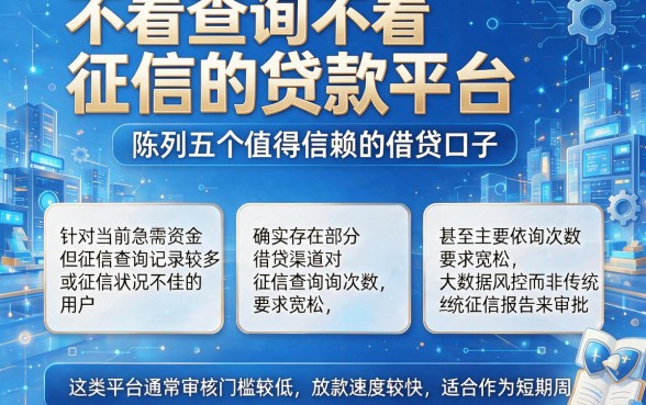 不看查询不看征信的贷款平台，陈列五个值得信赖的借贷口子