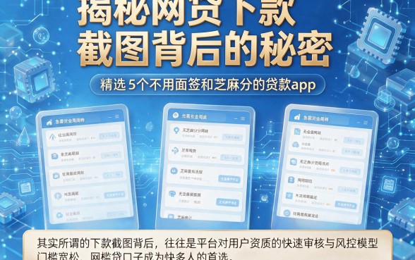 揭秘网贷下款截图背后的秘密,精选5个不用面签和芝麻分的贷款app