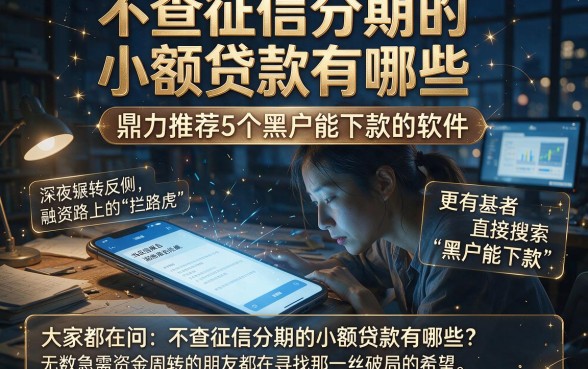 不查征信分期的小额贷款有哪些,鼎力推荐5个黑户能下款的软件
