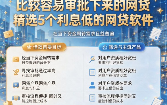 比较容易审批下来的网贷，精选5个利息低的网贷软件