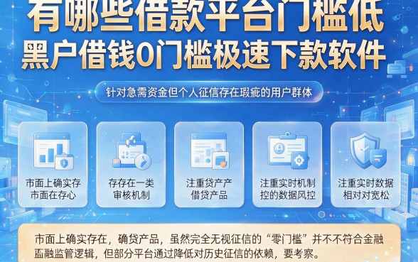 有哪些借款平台门槛低,陈列五个黑户借钱0门槛极速下款软件