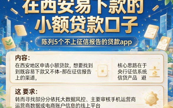 在西安易下款的小额贷款口子，陈列5个不上征信报告的贷款app