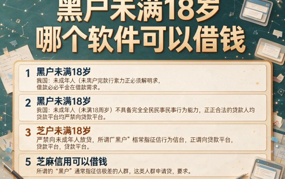 黑户未满18岁哪个软件可以借钱,细致阐述5个芝麻信用可以借钱的app