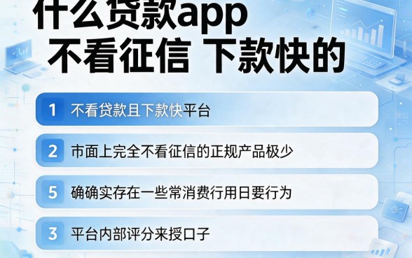 什么贷款app 不看征信 下款快的,条列五个小额贷款不查征信的平台
