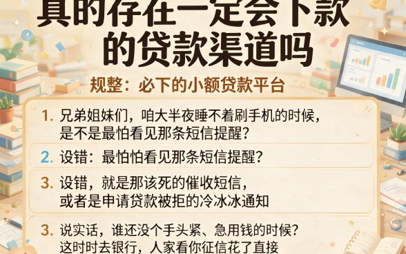 真的存在一定会下款的贷款渠道吗,规整五个必下的小额贷款平台