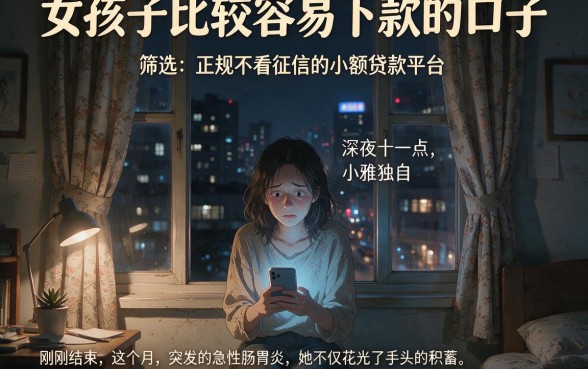 女孩子比较容易下款的口子,筛选五个正规不看征信的小额贷款平台