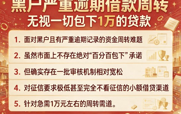 黑户严重逾期借款周转,详细阐述五个无视一切包下1万的贷款