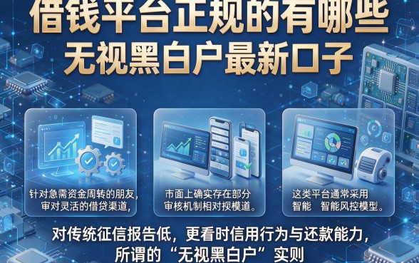 借钱平台正规的有哪些,理出五个无视黑白户最新口子