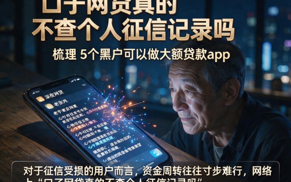口子网贷真的不查个人征信记录吗,梳理5个黑户可以做大额贷款app