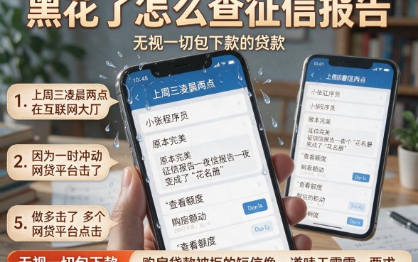 黑花了怎么查征信报告,细致阐述五个无视一切包下款的贷款