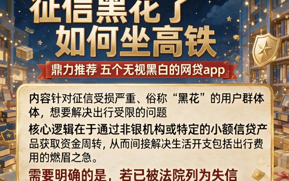 征信黑花了如何坐高铁,鼎力推荐五个无视黑白的网贷app
