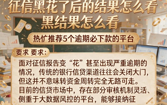 征信黑花了后的结果怎么看，热忱推荐5个逾期必下款的平台
