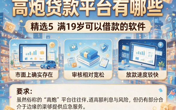 高炮贷款平台有哪些,精选5个满19岁可以借款的软件