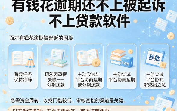 有钱花逾期还不上被起诉，罗列五个秒批无面签贷款软件