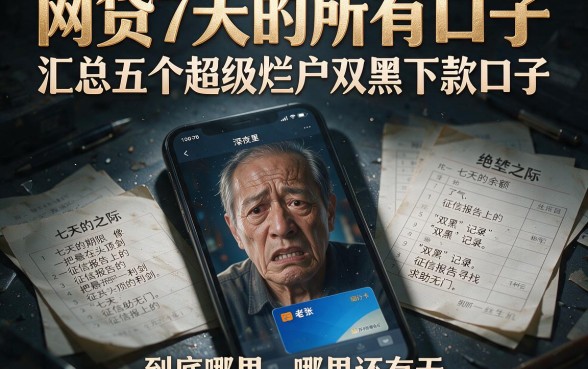 网贷7天的所有口子,汇总五个超级烂户双黑下款口子