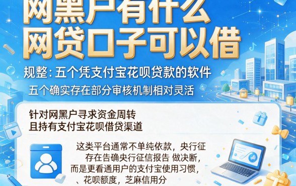 网黑户有什么网贷口子可以借，规整五个凭支付宝花呗贷款的软件