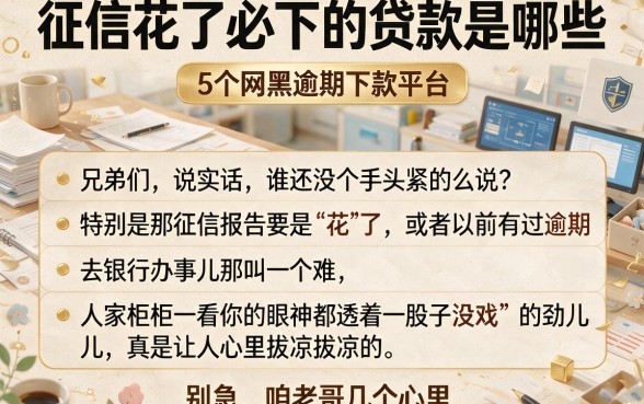 征信花了必下的贷款是哪些,胪列5个网黑逾期下款平台