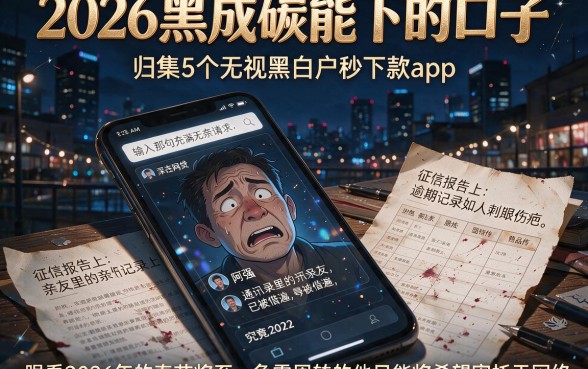 2026黑成碳能下的口子,归集5个无视黑白户秒下款app