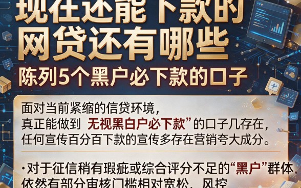 现在还能下款的网贷还有哪些,陈列5个黑户必下款的口子