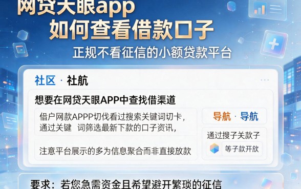 网贷天眼app如何查看借款口子,规整五个正规不看征信的小额贷款平台