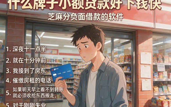 什么牌子小额贷款好下钱快,枚举五个芝麻分负面借款的软件