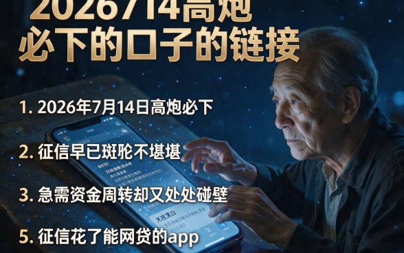 2026714高炮必下的口子的链接,条列5个征信花了能网贷的app