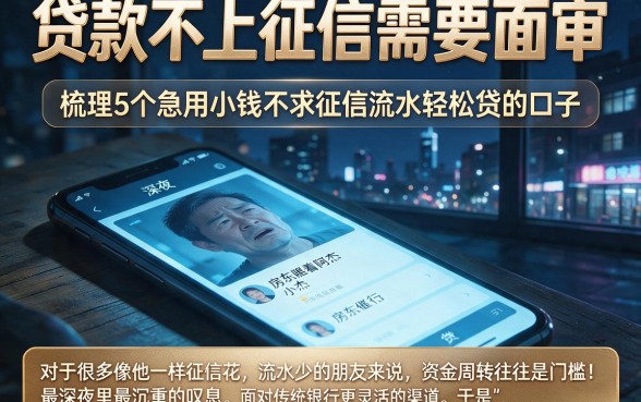 贷款不上征信需要面审,梳理5个急用小钱不求征信流水轻松贷的口子