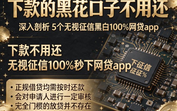 下款的黑花口子不用还，深入剖析5个无视征信黑白100%秒下网贷app