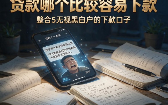 贷款哪个比较容易下款,整合5个无视黑白户的下款口子