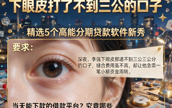 下眼皮打了不到三公分的口子,精选5个高能分期贷款软件新秀