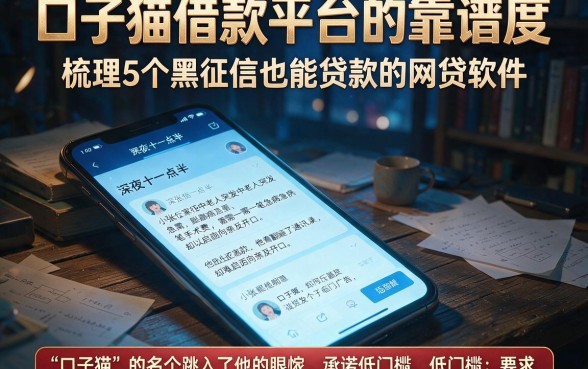 口子猫借款平台的靠谱度,梳理5个黑征信也能贷款的网贷软件