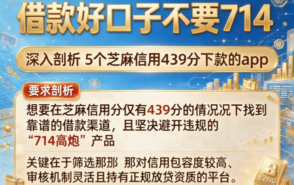 借款好口子不要714，深入剖析5个芝麻信用439分下款的app
