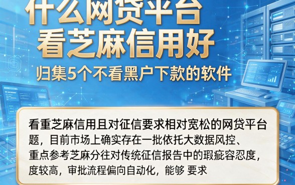 什么网贷平台看芝麻信用好,归集5个不看黑户下款的软件