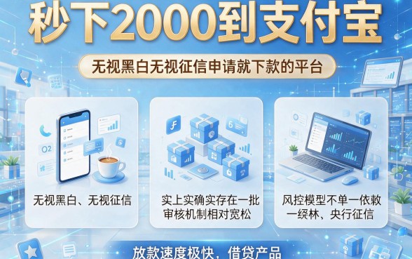 秒下2000到支付宝,枚举5个无视黑白无视征信申请就下款的平台