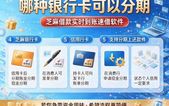 哪种银行卡可以分期,罗列5个芝麻借款实时到账速借软件