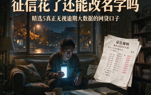 征信花了还能改名字吗，精选5个真正无视逾期大数据的网贷口子