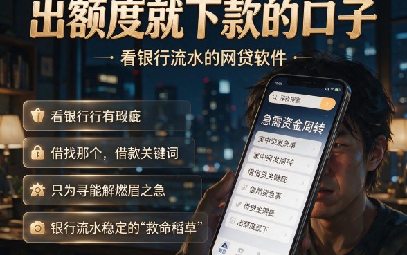 出额度就下款的口子,概括五个看银行流水的网贷软件