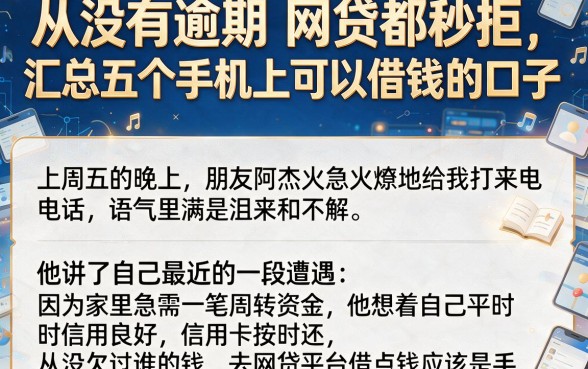 从没有逾期 网贷都秒拒,汇总五个手机上可以借钱的口子